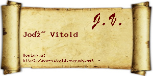 Joó Vitold névjegykártya
